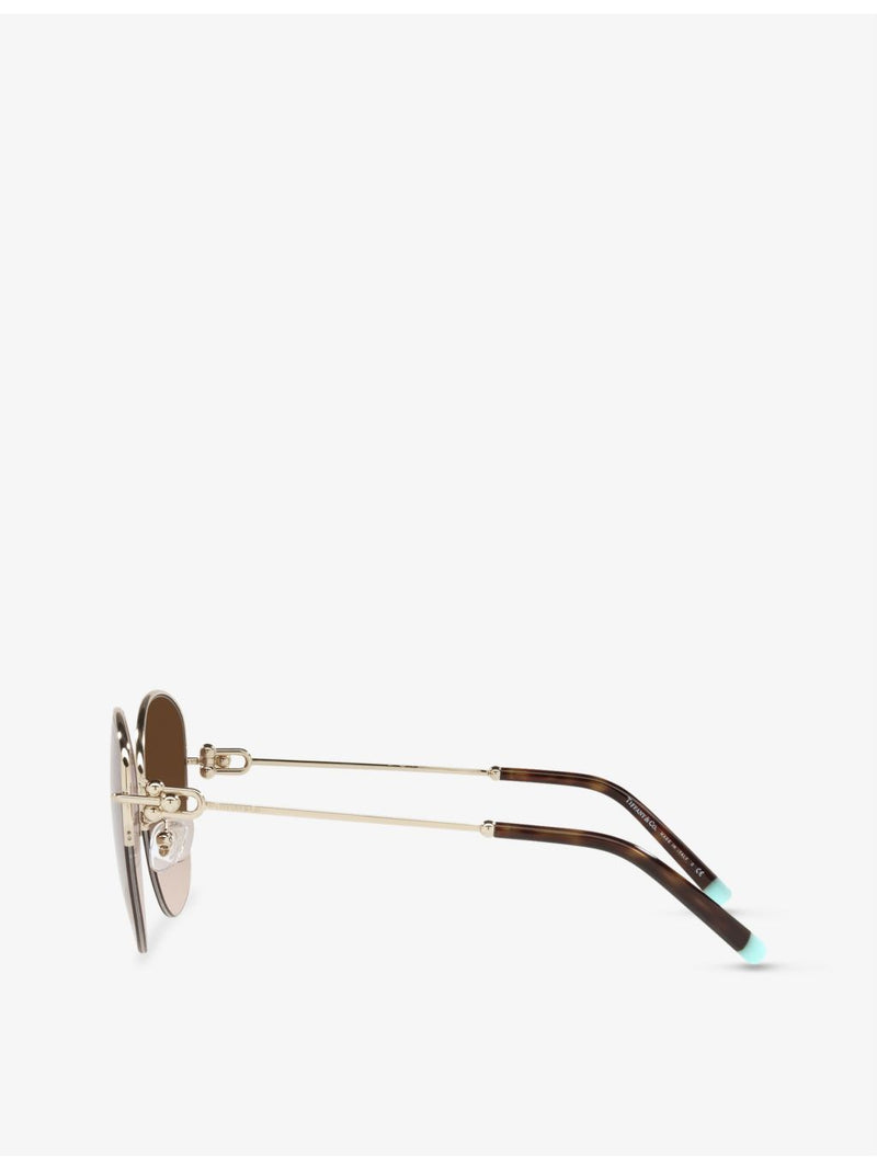 Tiffany TF3082 butterfly-frame sunglasses with gold hardware, imported from the UK