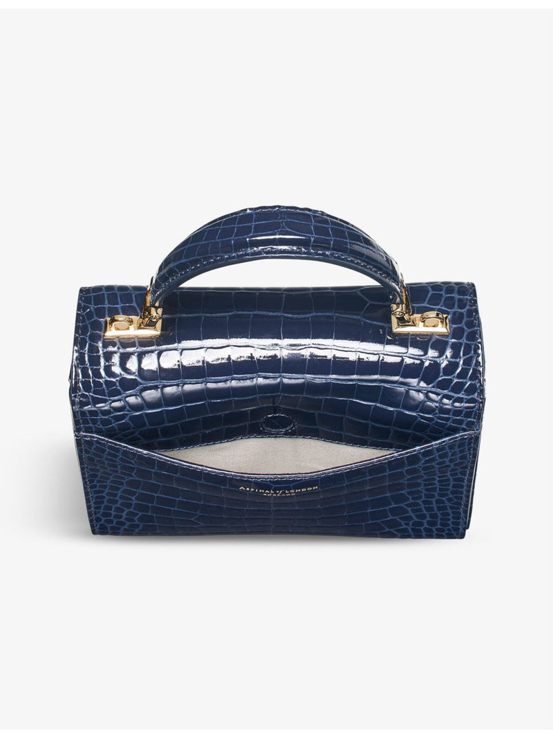 Aspinal of London Mayfair Midi croc-embossed leather cross-body bag (British brand)