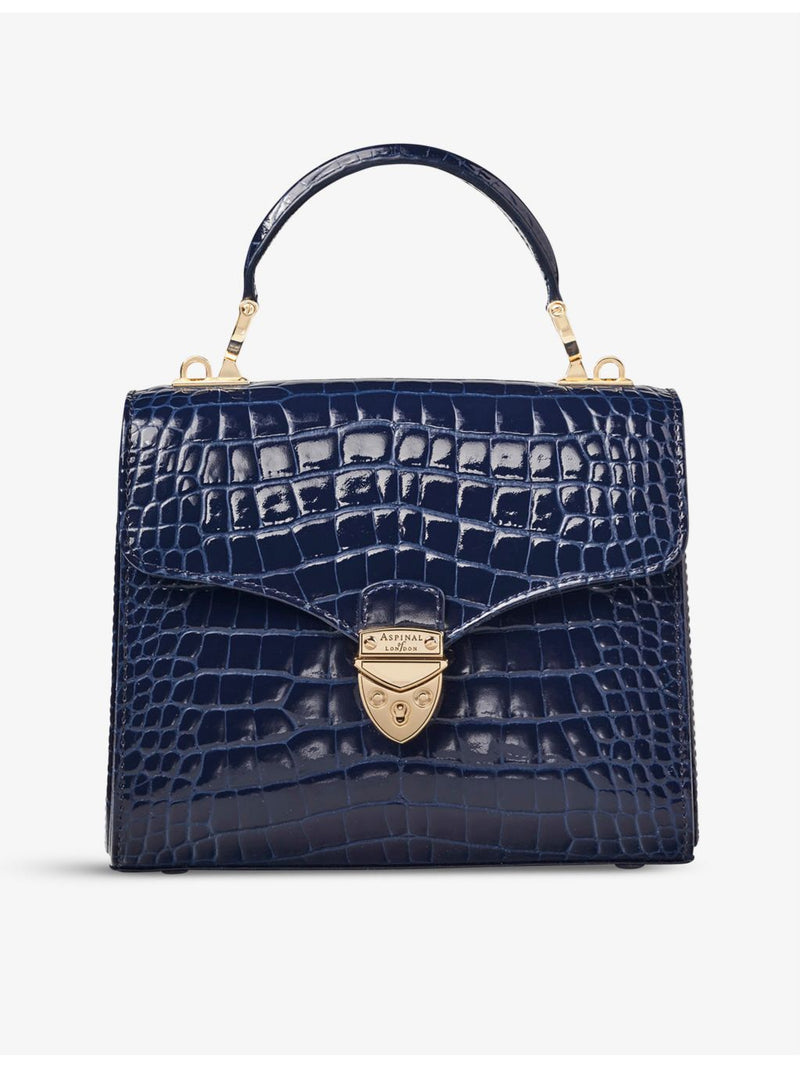 Aspinal of London Mayfair Midi croc-embossed leather cross-body bag (British brand)