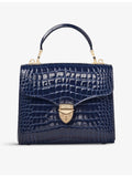 Aspinal of London Mayfair Midi croc-embossed leather cross-body bag (British brand)