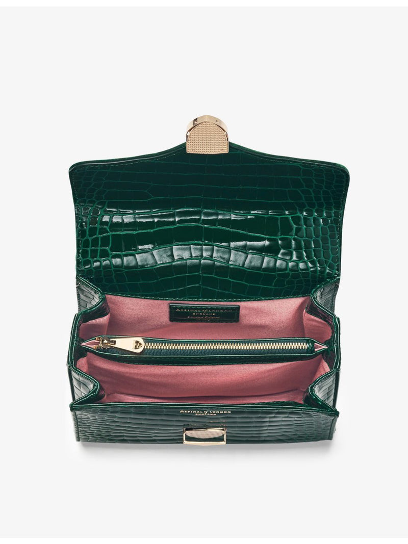 Aspinal of London Midi Mayfair velvet top-handle bag (British brand)