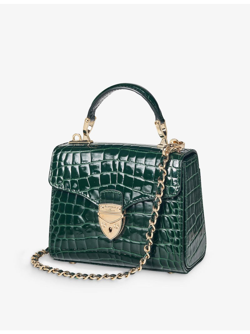 Aspinal of London Mayfair mini crocodile-embossed leather bag, UK version