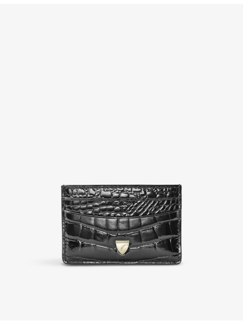 Aspinal of London croc-embossed leather card holder, UK version