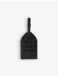 Whistles croc-embossed leather luggage tag with gold-tone stamp - British product
