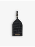 Whistles croc-embossed leather luggage tag with gold-tone stamp - British product