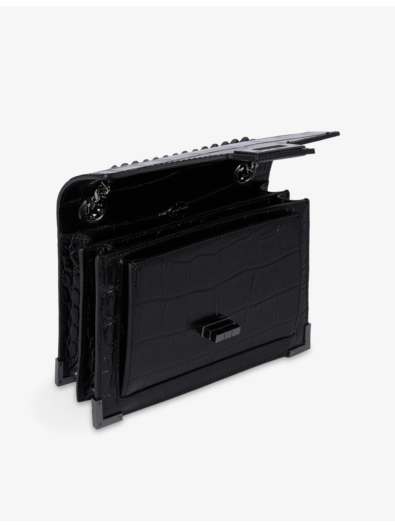 The Kooples Emily croc-embossed leather cross-body bag (British brand)