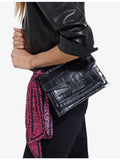The Kooples Emily croc-embossed leather cross-body bag (British brand)