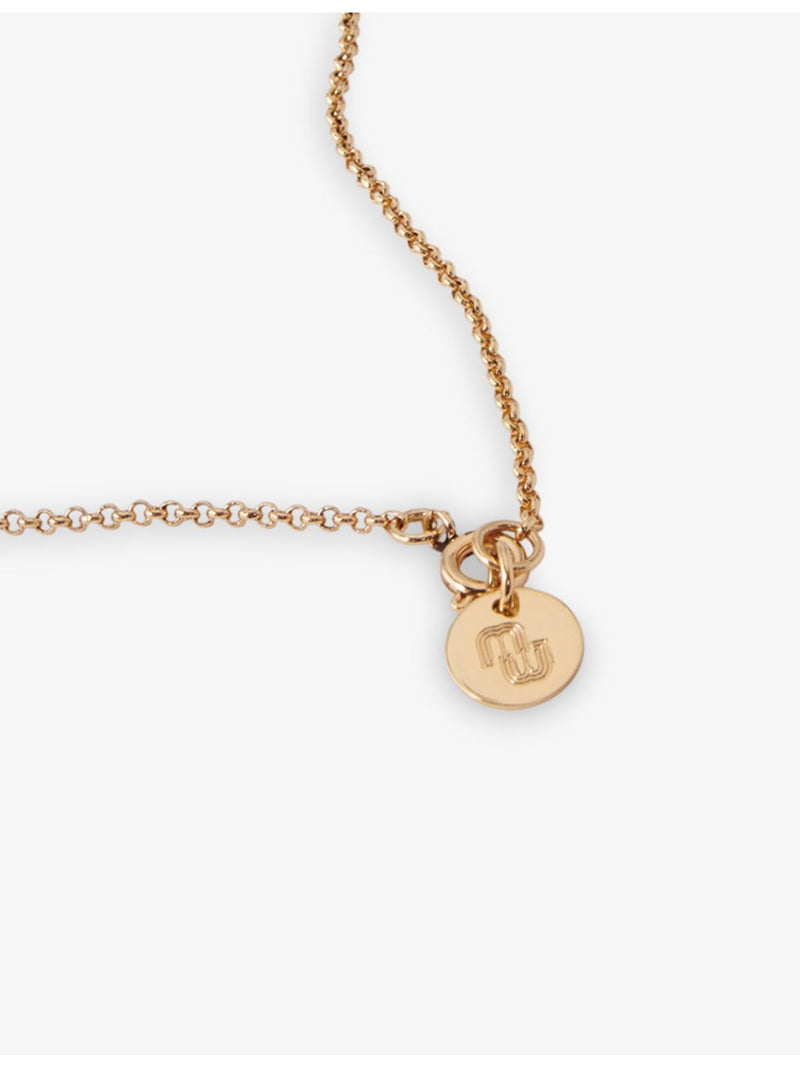 Maje Gemini brass coin necklace with zodiac medallion (British brand)