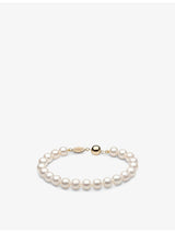 selfridges Yoko London Classic 18ct Yellow Gold and Freshwater Pearl Bracelet 19cm- Buy online at McGrocer