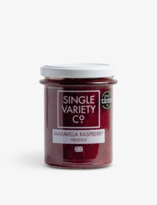 Single Variety Co. Maravilla raspberry preserve 220g, UK version