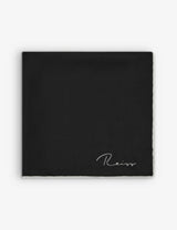 selfridges Reiss Ceremony Logo-Print Silk Pocket Square 32cm- Buy online at McGrocer