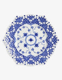 Blue Fluted Full Lace hexagonal porcelain plate 21cm