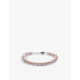 selfridges Yoko London 18ct White Gold Pink Freshwater Pearl Bracelet 19cm- Buy online at McGrocer