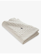 selfridges Ralph Lauren Home Logo-Embroidered Cable-Knit Cotton Throw 130cm x 180cm- Buy online at McGrocer