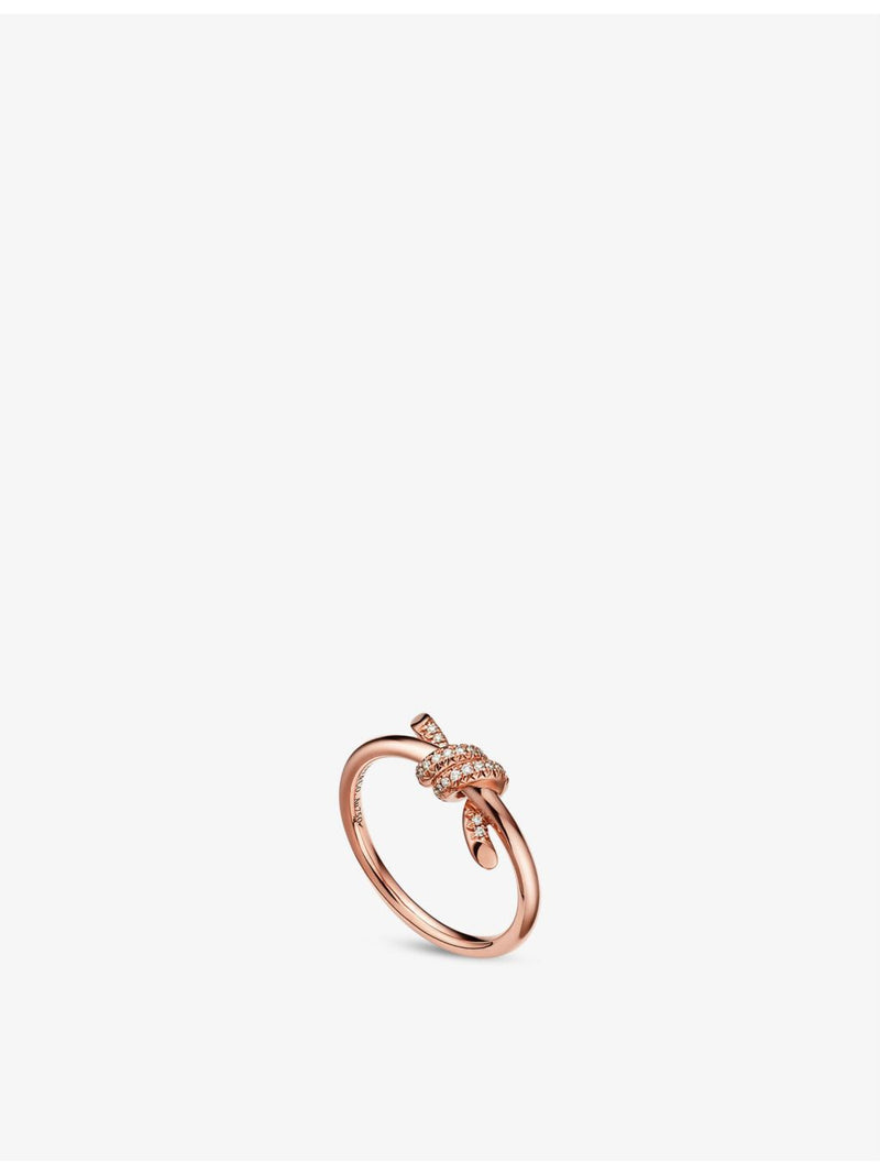 Tiffany Knot 18ct rose gold 0.05ct diamond ring, UK version