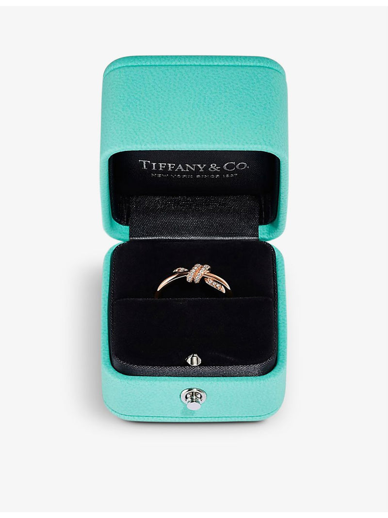 Tiffany Knot 18ct rose gold 0.05ct diamond ring, UK version