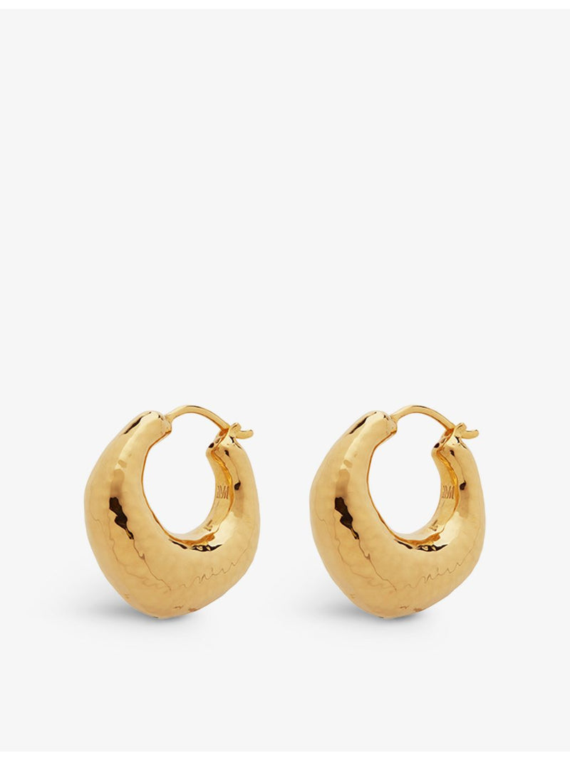 Monica Vinader Deia gold-plated vermeil silver earrings (British brand)
