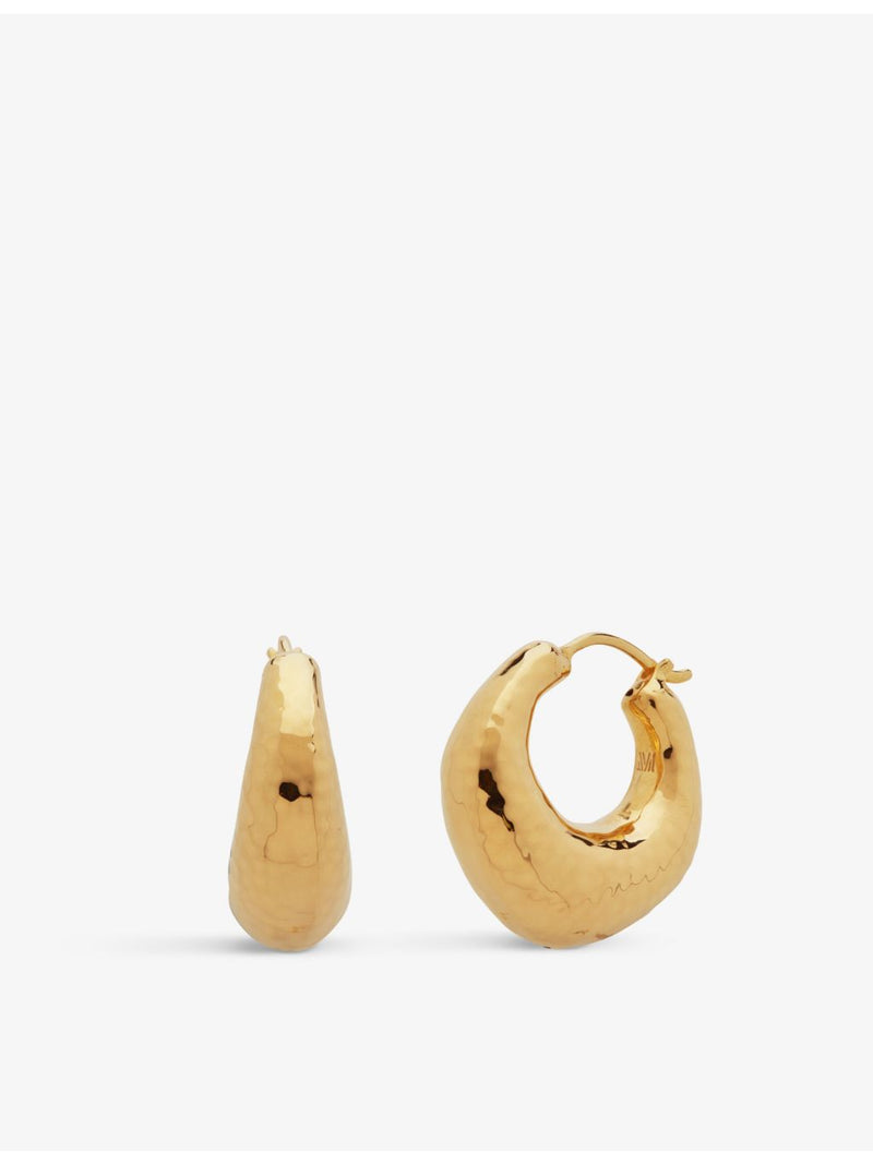 Monica Vinader Deia gold-plated vermeil silver earrings (British brand)