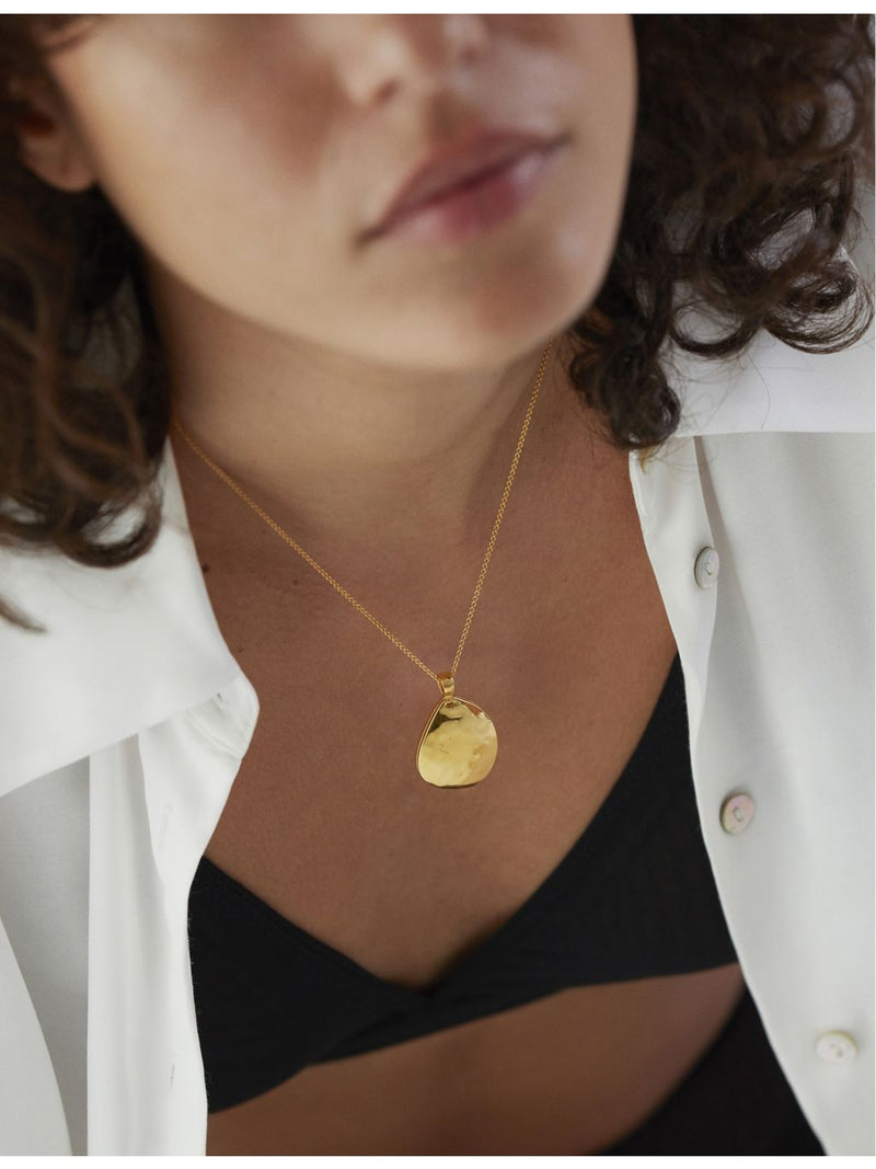 Monica Vinader Deia gold vermeil sterling silver locket, imported from the UK