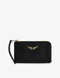 Zadig & Voltaire leather cardholder with zip pocket, imported from the UK