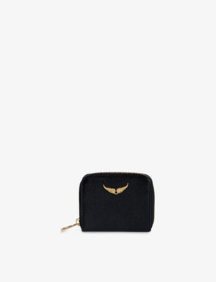 Zadig & Voltaire ZV Mini Logo-Plaque Leather Coin Purse