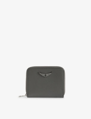 Zadig & Voltaire mini logo-plaque leather coin purse, UK version