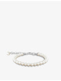 Thomas Sabo sterling silver freshwater pearl bracelet, adjustable (British brand)
