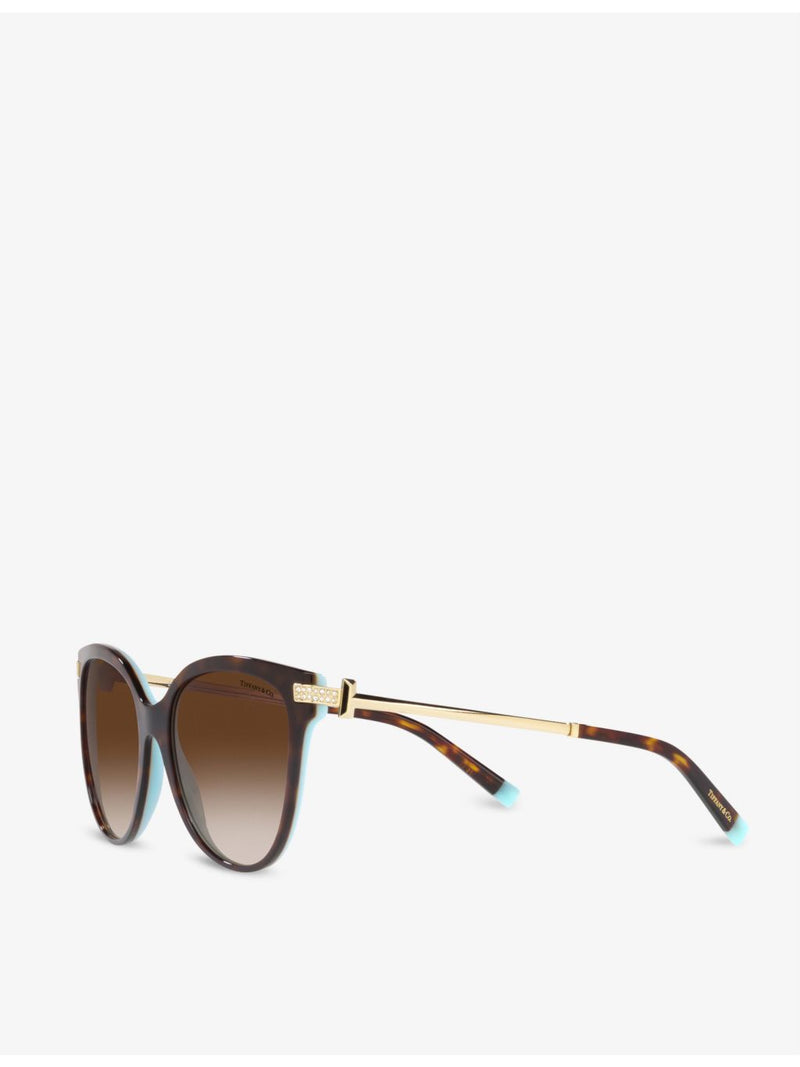 Tiffany & Co acetate pillow-frame sunglasses 55mm lens width, UK version