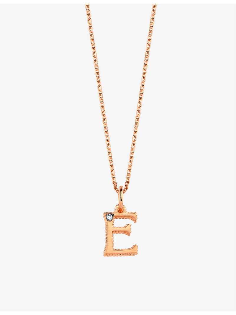 Selda rose-gold K initial diamond necklace, imported from the UK