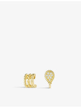 selfridges Boucheron Serpent Bohème 18ct Yellow Gold 0.13ct Diamond Asymmetrical Clip Earrings- Buy online at McGrocer