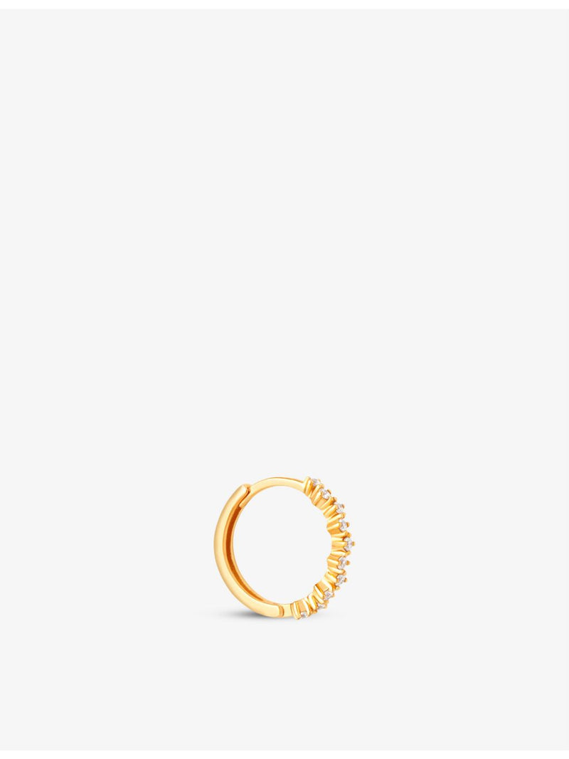 Astrid & Miyu gold-plated cubic zirconia hoop earring 6.5mm (British brand)
