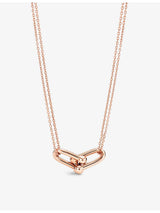 selfridges Tiffany HardWear Double Link 18ct Rose-Gold Necklace, 40.64cm- Buy online at McGrocer