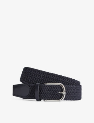 Reiss plaited leather-blend belt, imported from the UK