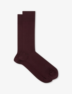 Reiss Fela Ribbed Stretch-Cotton Socks