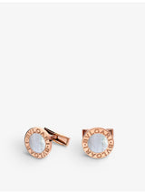selfridges Bvlgari Bvlgari 18ct Rose-Gold and Mother-of-Pearl Cufflinks- Buy online at McGrocer