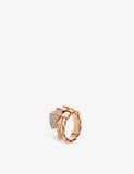 Serpenti Viper 18ct rose-gold and 0.53ct brilliant-cut diamond ring - S