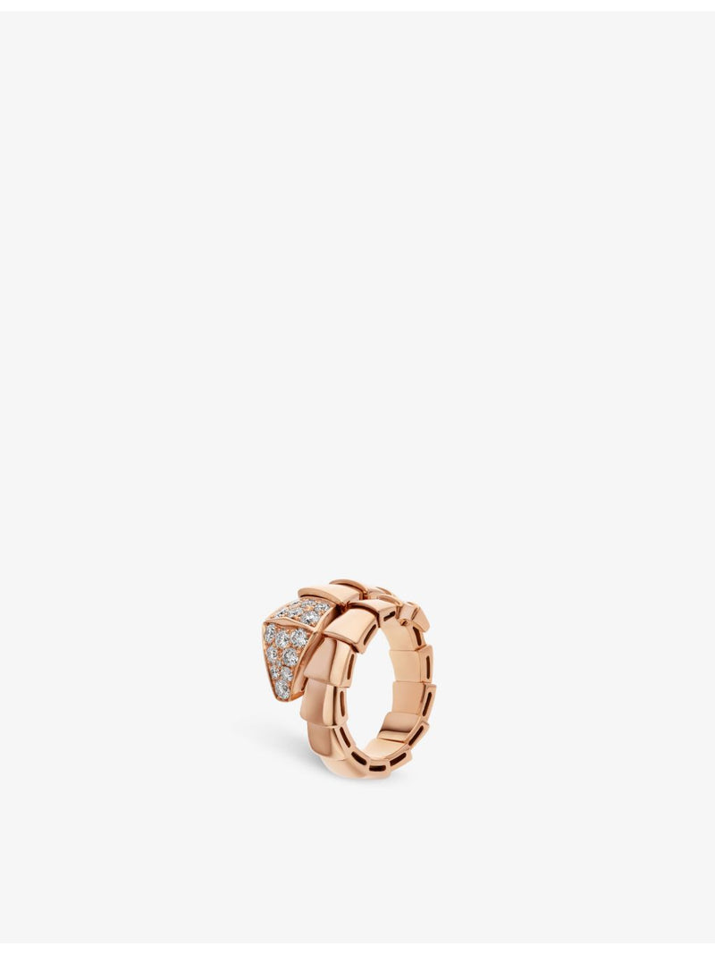 Bvlgari Serpenti Viper 18ct rose gold diamond ring, UK version