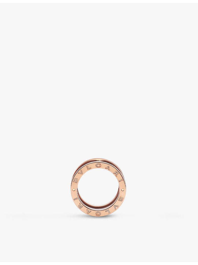 Bvlgari B.zero1 four-band ring 18ct rose gold and ceramic 4.8cm, UK version