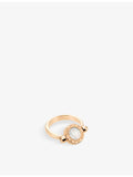 Bvlgari 18ct rose-gold ring with onyx and mother-of-pearl (British brand)