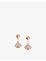 selfridges Bvlgari Divas' Dream 18ct Rose Gold and Pavé Diamond Drop Earrings- Buy online at McGrocer