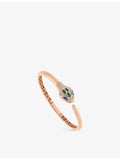 Bvlgari bangle bracelet 18ct rose gold diamond sapphire 15cm (British brand)
