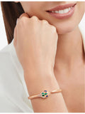 Bvlgari bangle bracelet 18ct rose gold diamond sapphire 15cm (British brand)