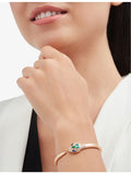Bvlgari bangle bracelet 18ct rose gold diamond sapphire 15cm (British brand)