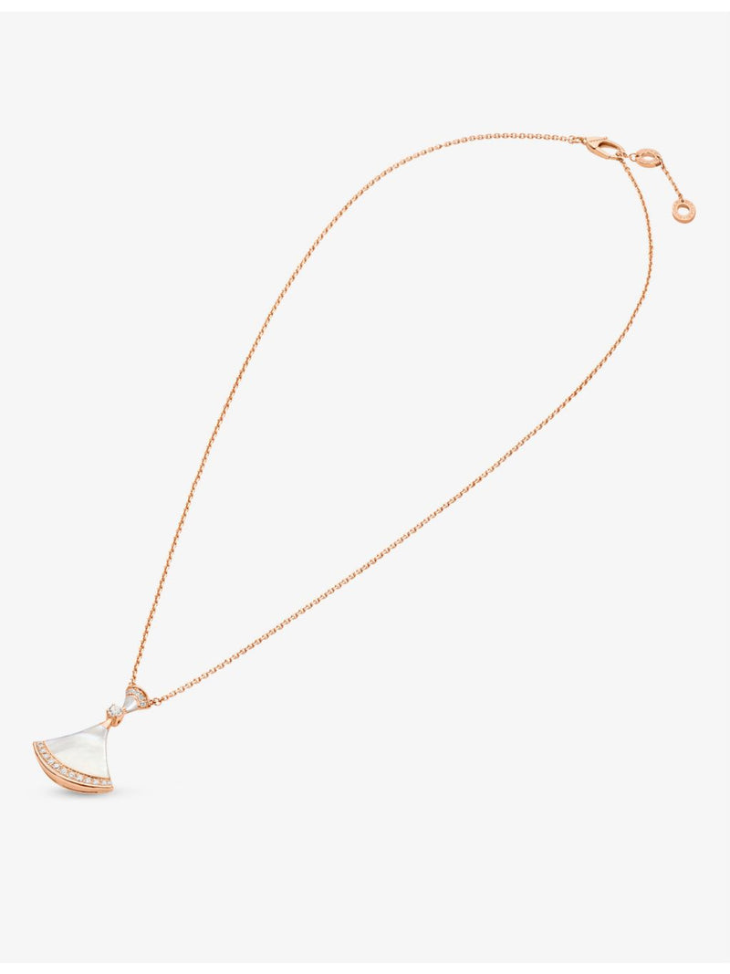 Bvlgari Diva's Dream rose gold diamond mother-of-pearl necklace, imported from the UK