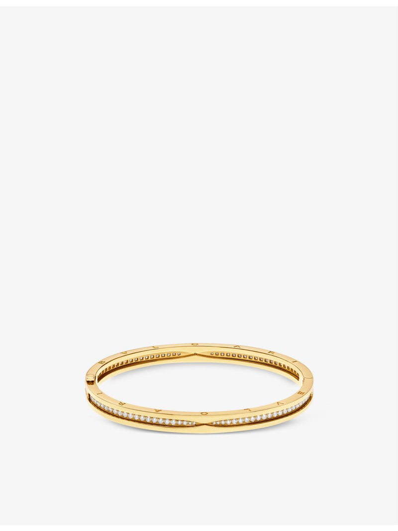 Bvlgari B.Zero1 bangle bracelet 18ct yellow gold 0.87ct diamond (British brand)