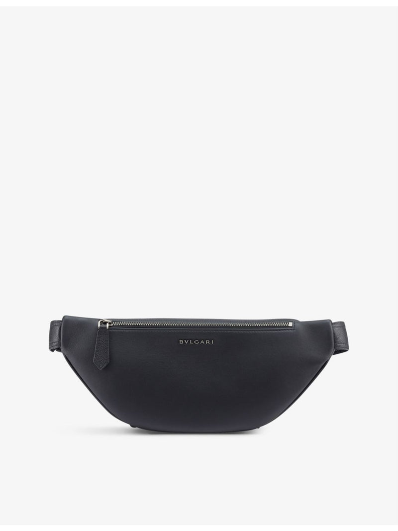 Bvlgari leather belt bag with embossed logo and adjustable strap (British brand)