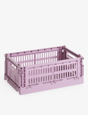 HAY stackable small plastic crate in block colour - British product