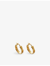 selfridges Monica Viander Siren Muse Wave 18ct Gold Vermeil Sterling Silver Small Hoop Earrings- Buy online at McGrocer