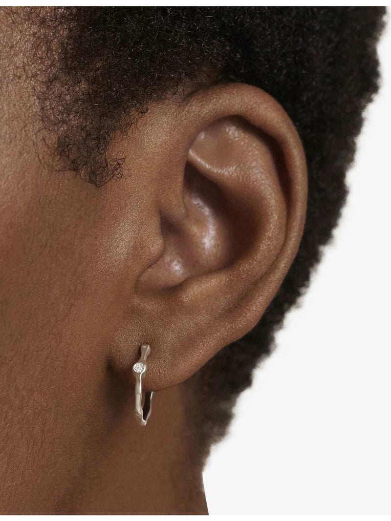 Monica Vinader small recycled silver diamond hoop earrings (British brand)