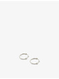 Monica Vinader small recycled silver diamond hoop earrings (British brand)